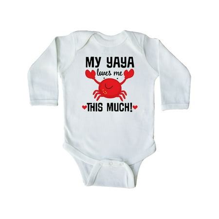 

Inktastic Yaya Loves Me Grandson Gift Gift Baby Boy or Baby Girl Long Sleeve Bodysuit