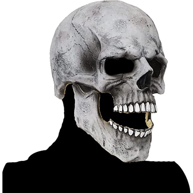 Máscara de calavera JAMW Halloween de cabeza completa con mandíbula MÓVIL