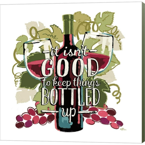 Wine and Friends III on White by Janelle Penner, Canvas Wall Art