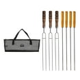 thumbnail image 2 of Brochetas para la parrilla Brochetas de metal para brochetas para pollo BBQ Utensilios de cocina Alfileres y tenedores negros Cola Brochetas para asar, 2 of 8