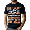 thumbnail image 1 of [Night Worker Graphic Tee] 1 Pce Night Worker Tee Graphique - 100 % Coton Coupe Régulière T-Shirt Col Rond Décontracté - Haut Imprimé Humoristique pour Hommes Adultes pour Formation & Activités Extérieures, 1 of 7