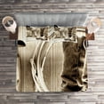 thumbnail image 2 of Ambesonne Black White Quilted Coverlet 3 Pcs, Wild Vintage Rodeo, King Size, Sepia and Beige, 2 of 2