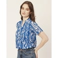 thumbnail image 3 of Moomaya Womens Printed Short Sleeves Shirt Top, V-Neck Casual Summer Top, 3 of 8