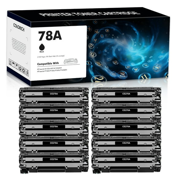78A Toner Cartridge Compatible for HP 78A CE278A Used for HP Laserjet P1606dn MFP M1536DNF P1606 M1536 P1560 P1566 Toner Printer Ink (Black, 10-Pack)