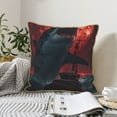 thumbnail image 6 of Fotbe Red Moon Shark Sailboat Pattern Velvet Decorative Throw Pillow Covers with Elegant Piping, Soft Plush Cushion Cover for Sofa, Bed, Car, Office-16"x16", 6 of 8