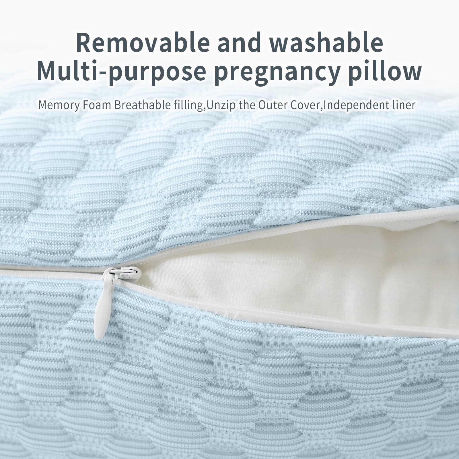 Pregnant Women's Side Sleeping Pillow Adjustable Length Portable Maternity Pillow to Support Waist and Backside