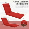 thumbnail image 2 of Kimunuk Outdoor Chaise Lounge Cushions, 72" x 21" x 4" Waterproof Pool Beach Recliner Replacement Cushions with Ties, Red, 2 of 7