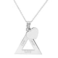 thumbnail image 3 of Personalized Sterling Silver or 14K Gold Plated Sterling Silver Engraved "Live Love Laugh" Triangle with Dangling Engraved Heart with 18 inch Link Chain. Spring Ring Clasp., 3 of 3