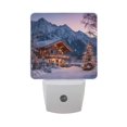 thumbnail image 2 of LED Sensor Night Light Auto On/Off Dusk to Dawn Lamp for Bedroom Hallway Beautiful Wooden Chalet 2 Pack, 2 of 7