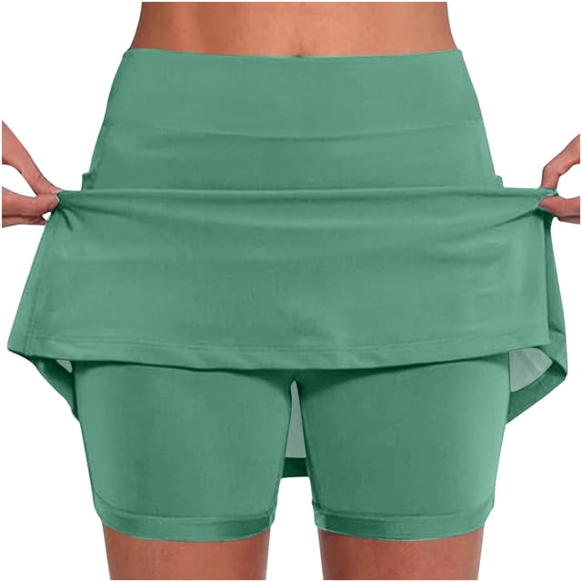 Bowake Jupe-Short Athlétique Taille Haute pour Femmes avec Short pour Course Entraînement Sports Golf