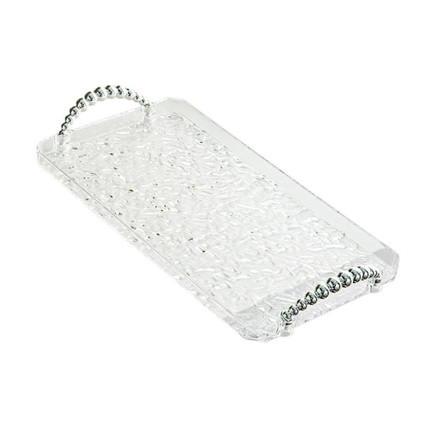 Bandeja rectangular para servir, organizador de tocador de baño, recipiente para servir, fruta Claro