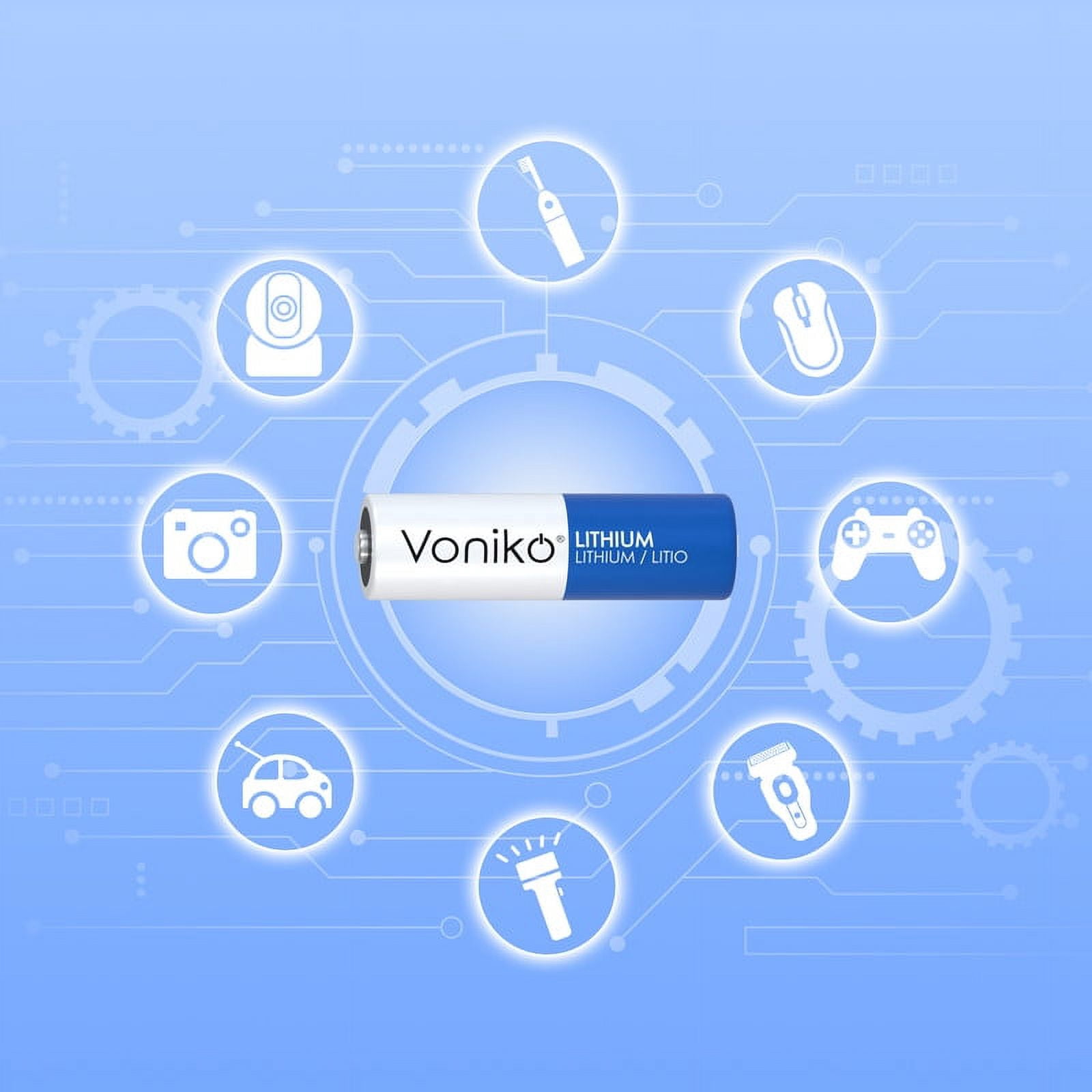 Voniko Lithium AA Batteries 24 Pack, 1.5V 3000mAh Non-Rechargeable Double A Battery for Blink Camera, Toys, Alarm System