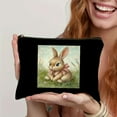 thumbnail image 2 of FCXZI Bunny Gift  Rabbit Makeup Bag Cute Small Makeup Organizer Bag Travel Toiletry Zipper Pouch Easter Bunny Gift Cartoon Rabbit Cosmetic Bag for Women Girls Friends Black, 2 of 6