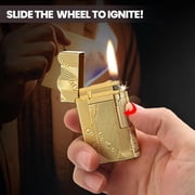 Sanji Vintage Trench Lighter, Antique Copper Fluid Refillable Soft Flame Lighter, Unique Art Decor Lighter Cool Collection, Fuel Not Included
