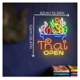 thumbnail image 3 of Letrero De Neón Thai Food Open, Ideal Para Decoración De Pared De Cocina Y Restaurante, Con Luz Regulable De 42cmx52cm, 3 of 6