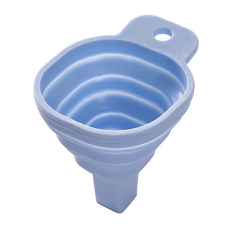 Funnel Portable Foldable Silicone Telescopic Funnel Liquid Filling Dispensing Mini Funnel Creative Home Kitchen Tools (Color : Blue)