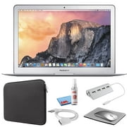 Apple MacBook Air 13-inch (i7 1.7GHz, 512GB SSD) (Mid 2013, MD761LL/A) - Silver Bundle with Black Zipper Sleeve + Laptop Starter Kit + Cleaning Kit (Refurbished)