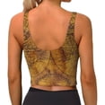 thumbnail image 3 of Lsque Vintage Map Printed Women'S Sports Bra, Compression, Moisture Wicking, High-Impact Sports Bra For Women,Supportive sports bra-Small, 3 of 9