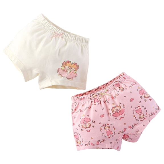 Wxirdiow Toddler Underwear Girls' Underwear Soft Cotton Tagless Panties for Toddlers' & Little Kids Comfort Breathable Briefs 2 Pack Pink Size,4-5 Years