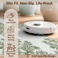 thumbnail image 6 of Design&I 2'x3' Washable Throw Rug Low Profile Daily Traffic Ready Accent Sage Cream Farmhouse Botanical Sprig Gentle Framing Bathroom for Hallway, Laundry Room, 6 of 7