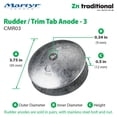 thumbnail image 3 of Martyr Anodes, CMR03, Zinc Rudder & Trim Tab Disc Anode with Stainless Steel Allen Head (0.5 H x 3.75 OD x 0.34 ID) – Marine Boat Sacrificial Anode for Saltwater Corrosion Protection, 3 of 6