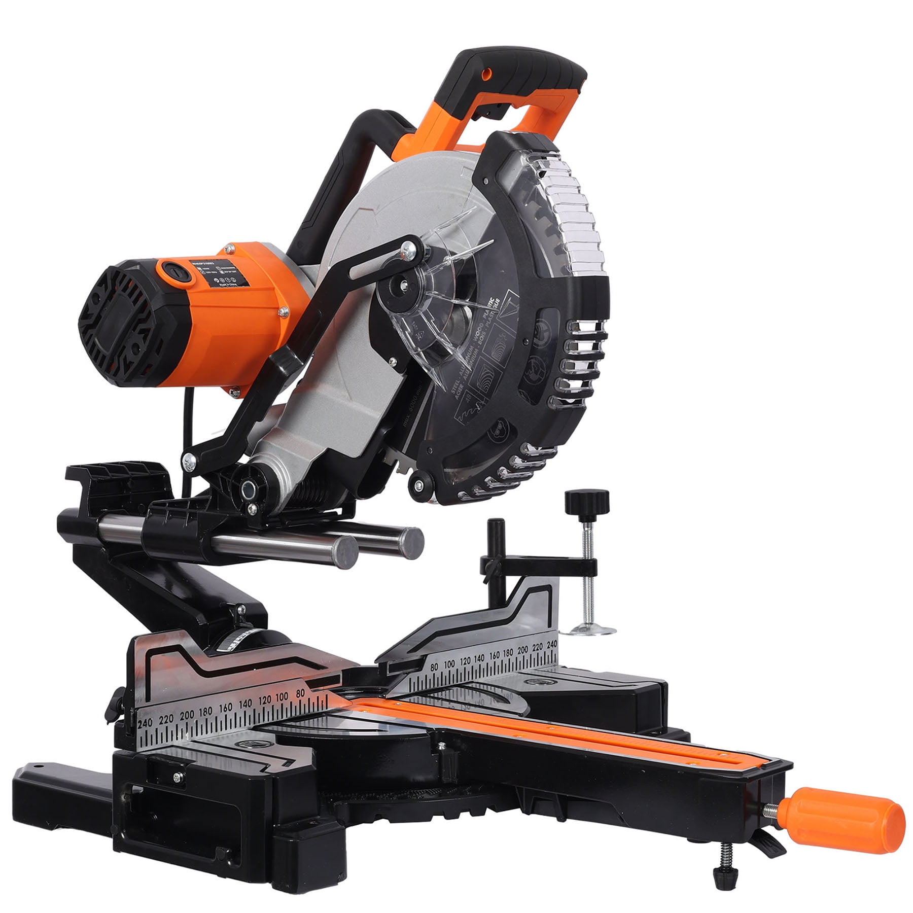 S-HOME 10" Dual Bevel Sliding Miter Saw with LED & Table, 48T, 2-Speed, 15A, 3.5"x13" Cut