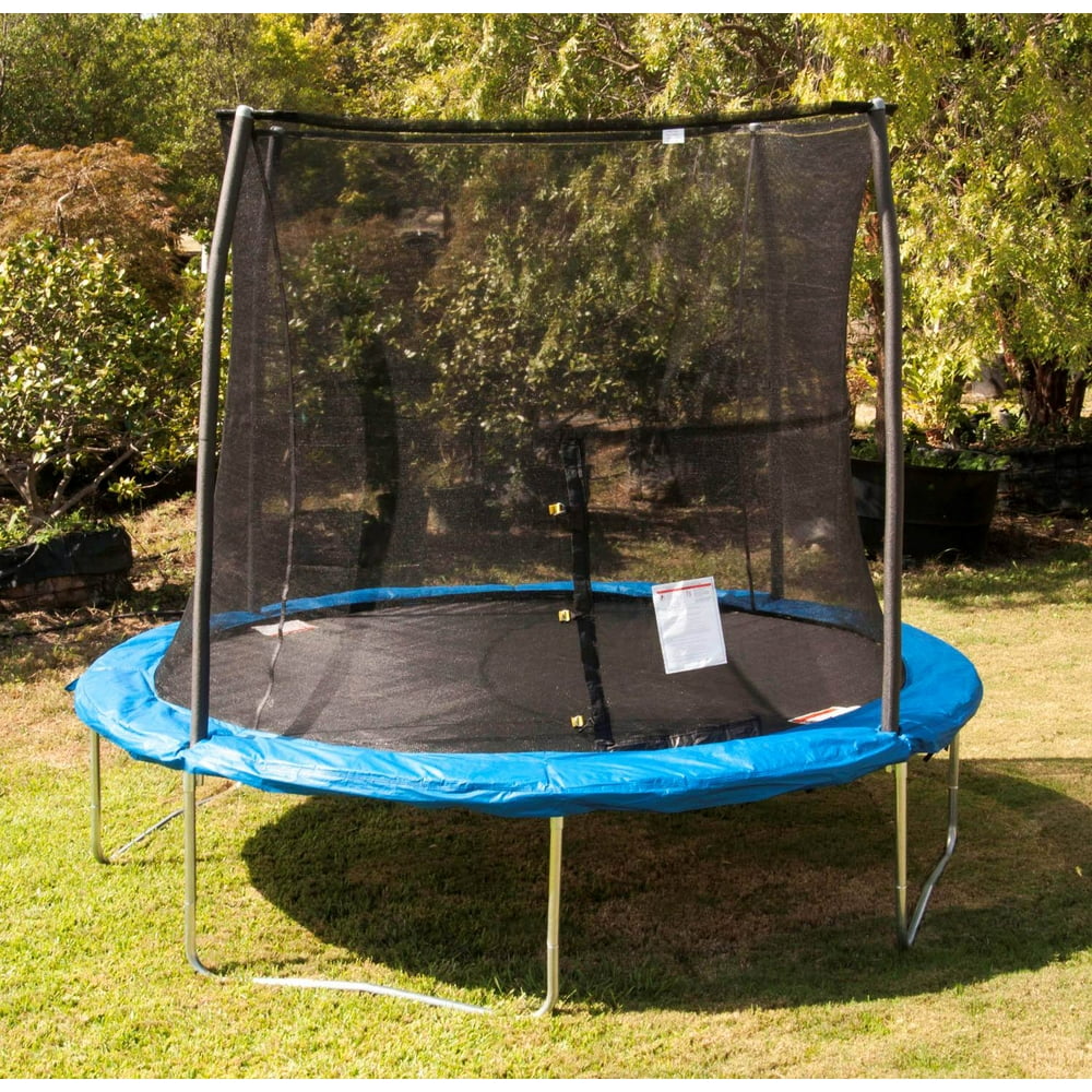 JumpKing 10 Feet Outdoor Trampoline and Safety Net Enclosure, Blue
