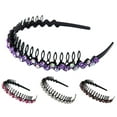 thumbnail image 6 of Meidiya Wave Rhinestone Headbands Plastic Tooth Comb Headbands, Crystal Hair Loop Non-slip Wavy Hairbands for Women Girls, 6 of 7