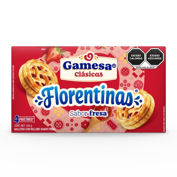 Galletas Gamesa Florentinas sabor fresa 332 G