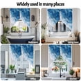 thumbnail image 6 of Abstract Waves Swag Valances for Windows 2 Pack Blue Ocean Spray Seaside Watercolor Swag Kitchen Curtains 36 Inches Long Rod Pocket Short Window Treatment for Kitchen Bathroom 36"x36", 6 of 8