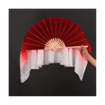 thumbnail image 3 of Red Half Circle Double Fan Veils Silk Women Folk Dance Veil 1 Pair 2 Layers Light Silk Dance Veil Hand Dye(1L+1R), 3 of 8