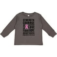 thumbnail image 3 of Inktastic Breast Cancer Awareness Strenght Courage Support Love Boys or Girls Long Sleeve Toddler T-Shirt, 3 of 5