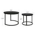 thumbnail image 3 of Hawsaiy 2-in-1 Nesting Coffee Table Set,Vintage Round Tea Table with Adjustable Foot Pads,Black, 3 of 10