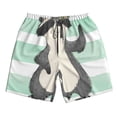 thumbnail image 3 of Uemuo Cute Raccoon Pattern Men's Swim Trunks Hawaiian Beach Bathing Suit Swimsuits Beach Quick-Dry Shorts with Pockets-, 3 of 9