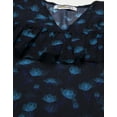 thumbnail image 4 of Moomaya Printed V-Neck Tops For Women, Ruffle Full Sleeve Sheer Summer Tunic Top, 4 of 9
