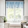 thumbnail image 3 of Blue Christmas Kitchen Curtains and Valances Set, Rod Pocket Curtains Tier Farmhouse Window Curtains 24 Inch Length, Xmas Winter Snowflake Pine Tree Ball 3 Piece Kitchen Curtains Set, 3 of 6