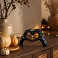thumbnail image 4 of Sculpture Skeleton Hand Heart Gesture Decor 5 Inch Gothic Figurine for Home Halloween and Spooky Valentines Display, 4 of 6