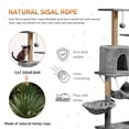thumbnail image 5 of ZephyPaws 54in Cat Tree for Large Cat,Multi-level Cat Tower with Scratching Post,Perch for Kitten,Light Gray, 5 of 8