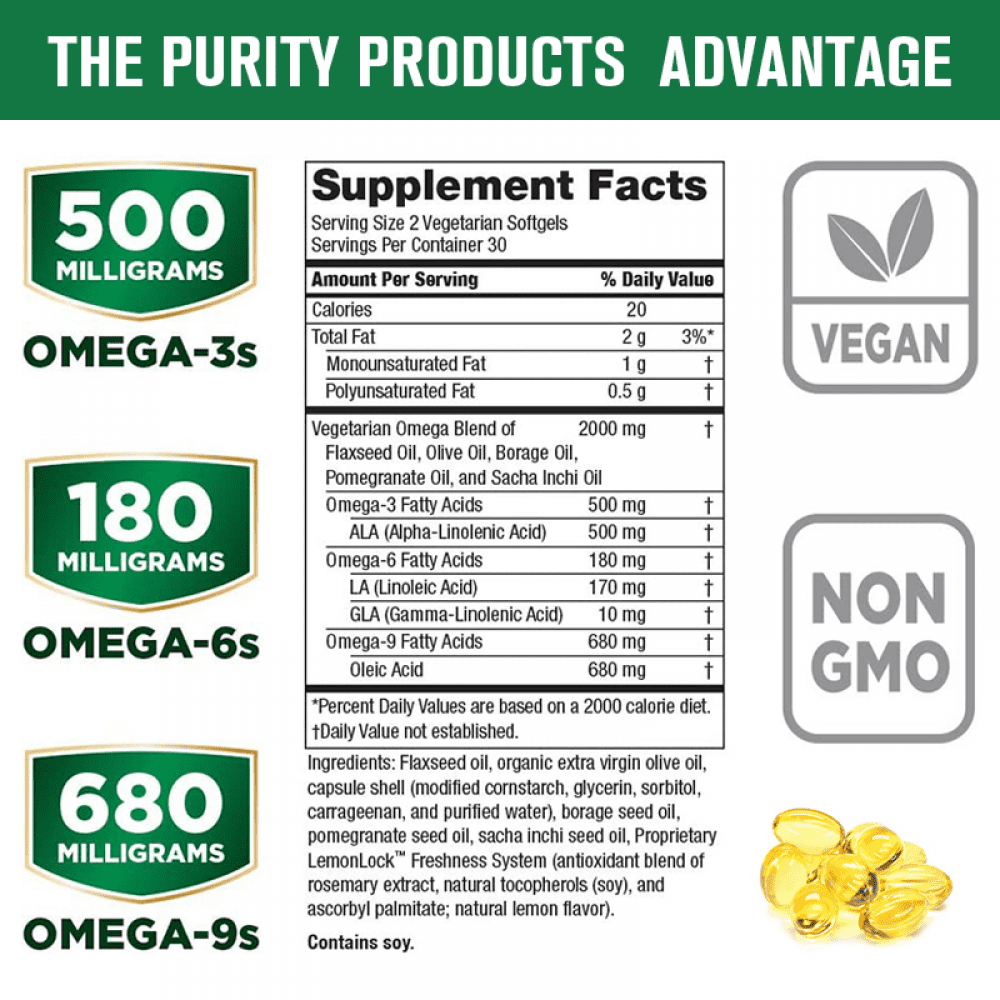 4 Pack Omega 3-6-9 Softgels - Fish Oil Supplement - Support for Heart, Joint & Skin Health - Contains EPA & DHA - Omega 3 Fatty Acids - Non-GMO - 480 Softgels