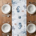 thumbnail image 6 of Blue Turtle Coastal Table Runner - 60 Inch Long, Kitchen Dining Table Runner Dresser Scarves, Octopus Summer Beach Coral Starfish Seahorse Farmhouse Decor for Coffee Tables Wedding Party Banquet, 6 of 8