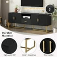 thumbnail image 5 of TV Stand for 70" TVs, TUANLUO TV Console Table with Drawer and 2-Door Cabinets, Modern Entertainment Center, TV Stand Furniture for Living Room Bedroom, 68.9"L x 15.7"W x 25.6"H, Black, 5 of 10
