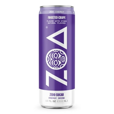 Pack of 4 ZOA Zero Sugar Energy Drink - Frosted Grape - 12 oz - Package may vary