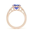 thumbnail image 2 of ANGARA Natural 3.5 ct Tanzanite Engagement Ring with Diamonds in 14K Rose Gold for Women (Size-11x9mm) | December Birthstone, Anniversary, Jewelry Gift for Women | Natural Tanzanite Ring, 2 of 8
