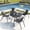 Black, variant on ELPOSUN 7-Piece Outdoor Patio Dining Set, Patio Dining Chairs & 51.1” Large Round Dining Table with Umbrella Hole, Steel Frame & Rattan Seat, Black/Brown