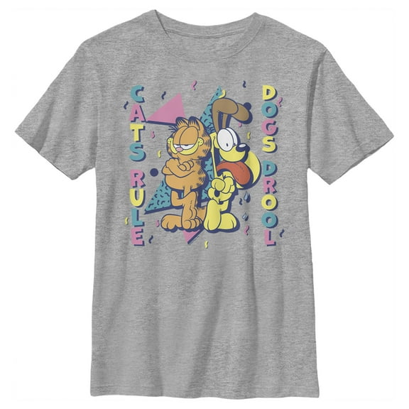 Boy's Garfield Cats Rule Dogs Drool  Graphic T-Shirt