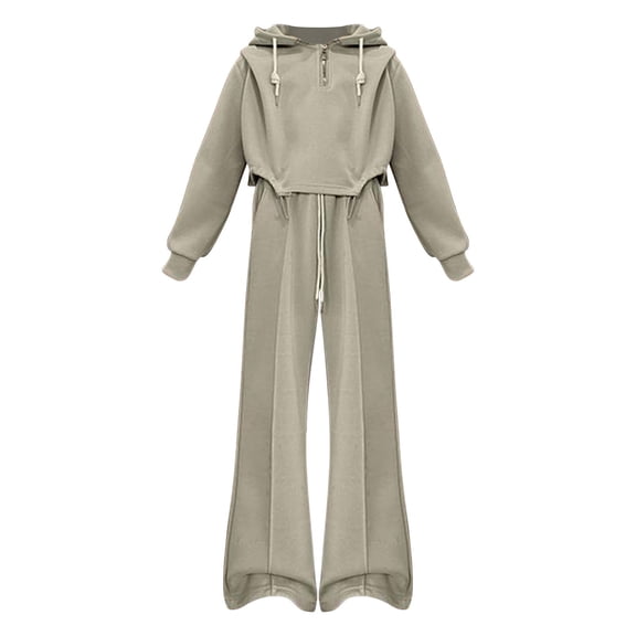 LNMQLPDBS Toddler Girls Half Zip Hoodie Set Kids Asymmetrical Hem Pullover and Flared Leg Sweatpants Teen Girl Casual 2 Piece Activewear Outfit for School Daily Wear