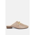 thumbnail image 2 of Honey Leather Chain Detail Mules in Taupe, 2 of 6