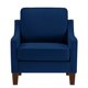 thumbnail image 2 of Sofa moderno de sillón con una sola asiento, piezas de madera, silla acolchada de terciopelo para salón, dormitorio, color azul marino, 2 of 5