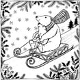 thumbnail image 1 of Crafty Individuals Unmounted Rubber Stamp 2.75"X3.75"-Christmas Sledding Fun, 1 of 1