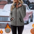 thumbnail image 2 of FAHUOMU Womens Zip Up Coat Soft Cozy Fleece Long Sleeve Stand Collar Jacket Oversized Short Clothes With Pockets, 2 of 6